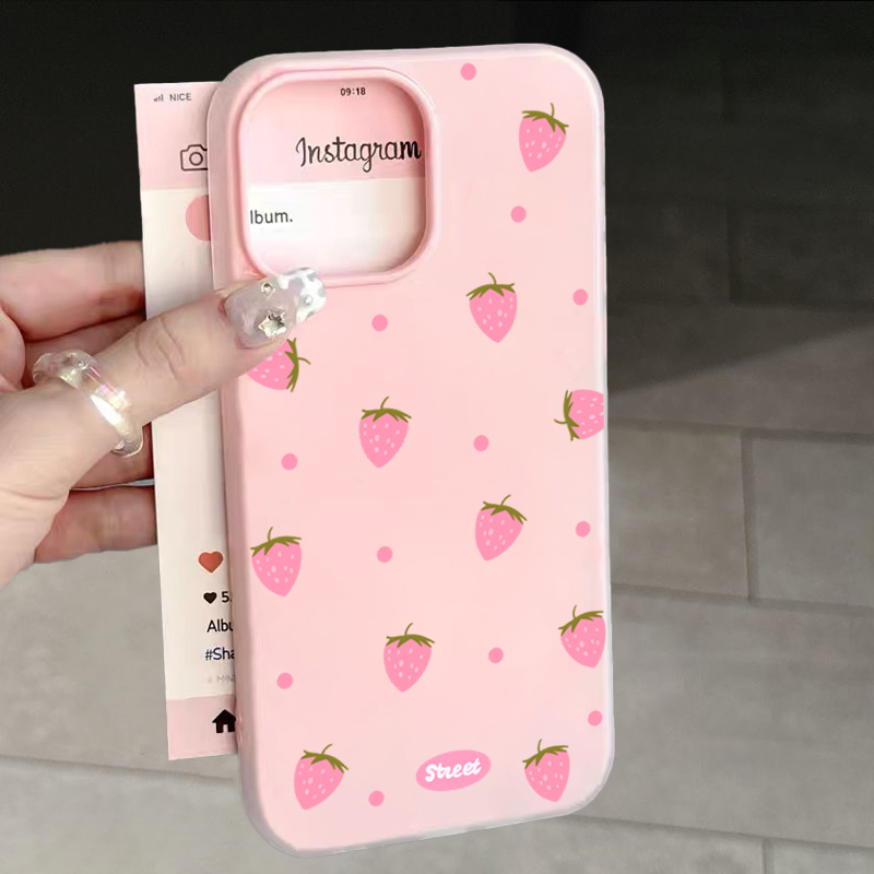 Phone Cases Pink - Чехол для телефона с розовым клубничным
