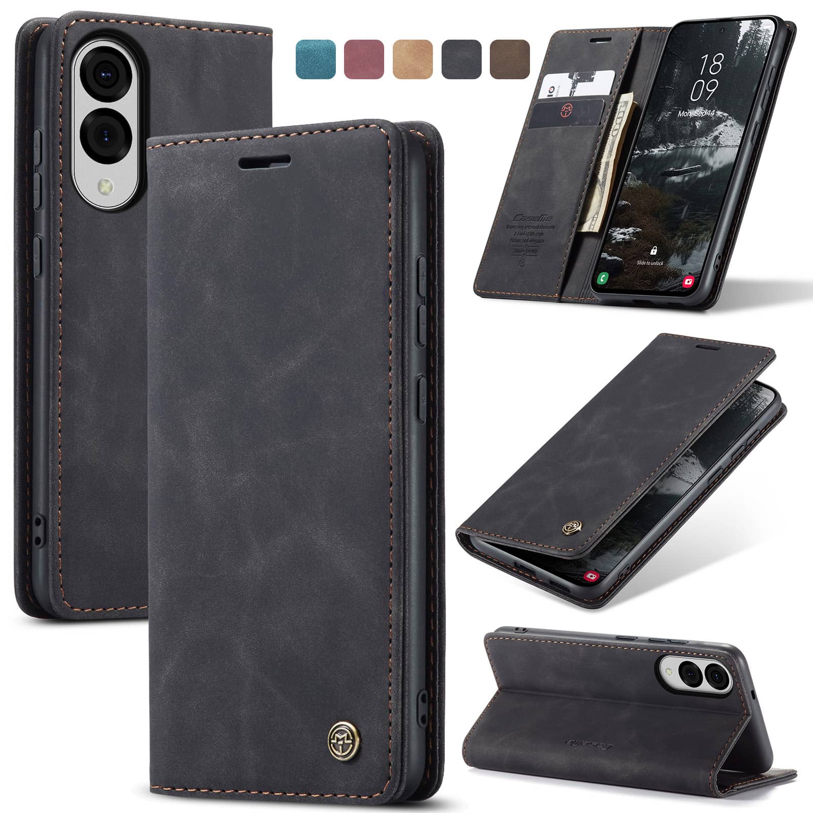 Leather Folio Wallet Case - Флип-чехол-кошелек для Samsung Galaxy S25 Edge,