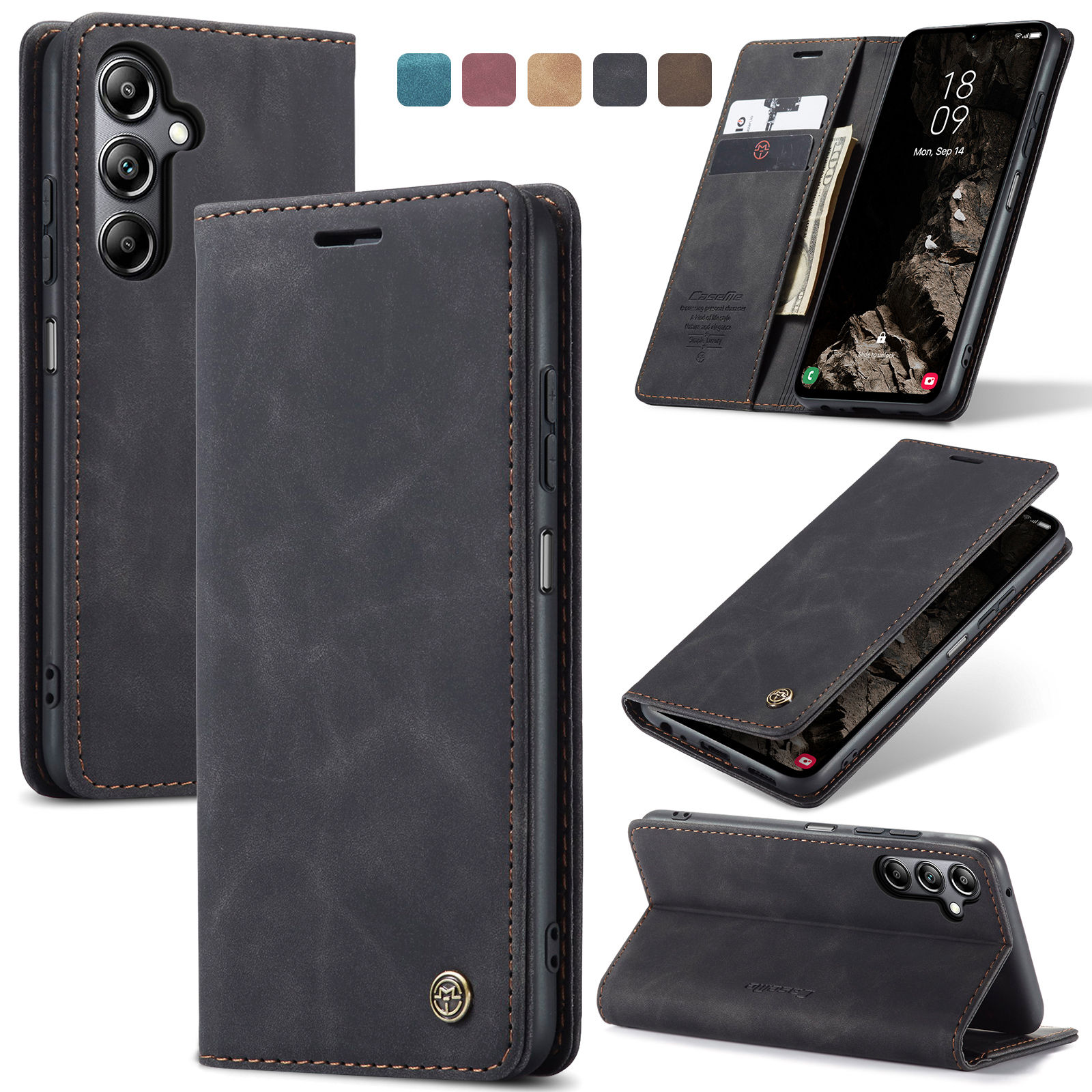 Leather Folio Wallet Case - Флип-чехол-кошелек для Samsung Galaxy A55 5G