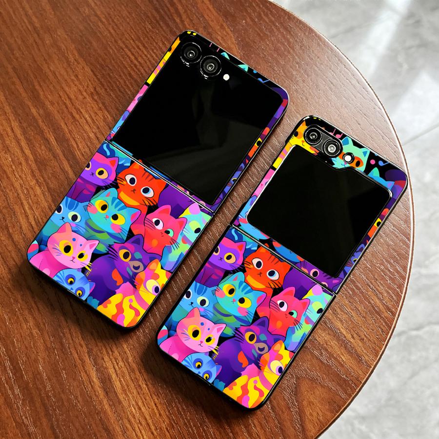 Phone Cases Z Flip 5 - Чехол-накладка Full Cover Cat для Samsung