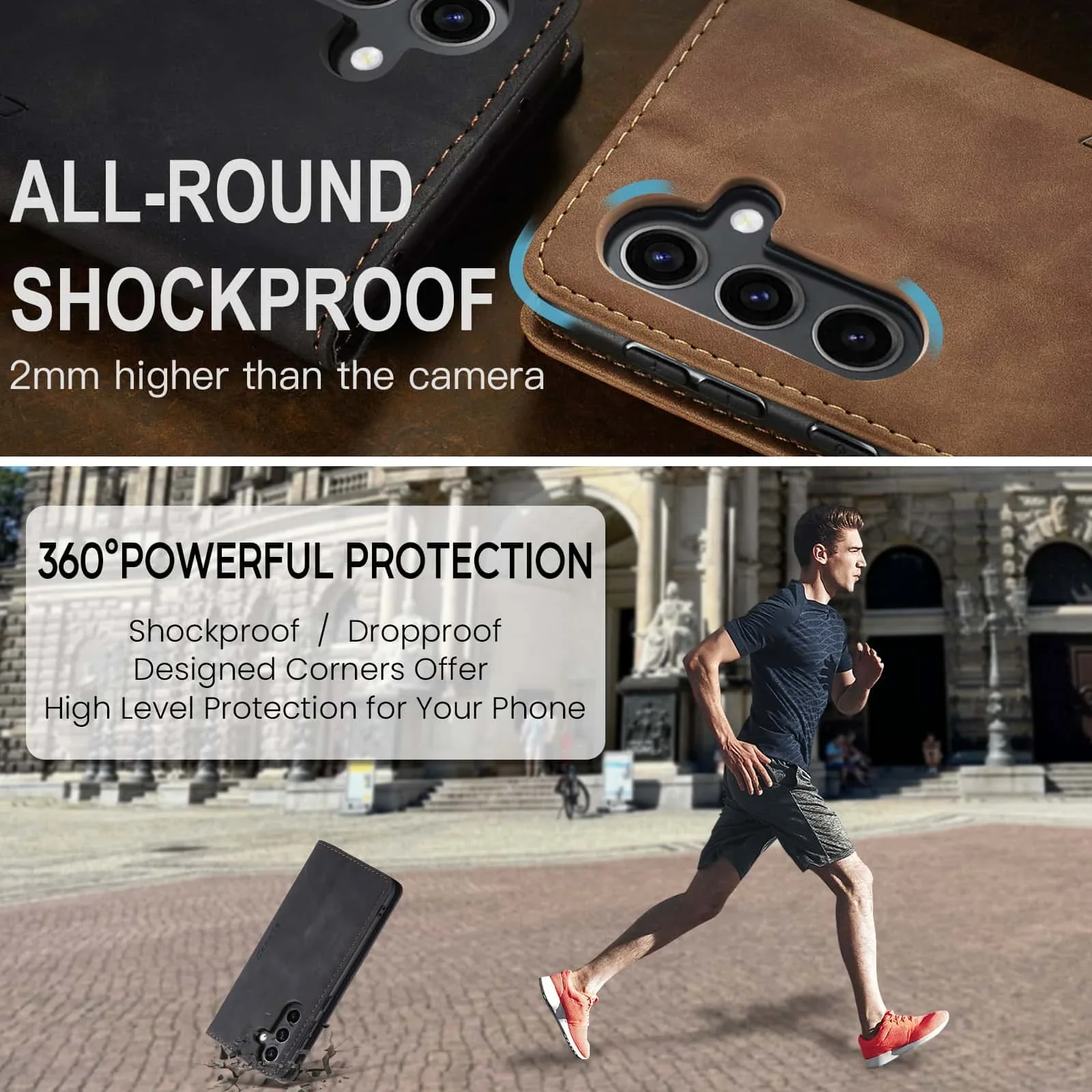 Ретро-кожаный чехол-флип для S – обзор и цена Leather Folio Wallet Case
