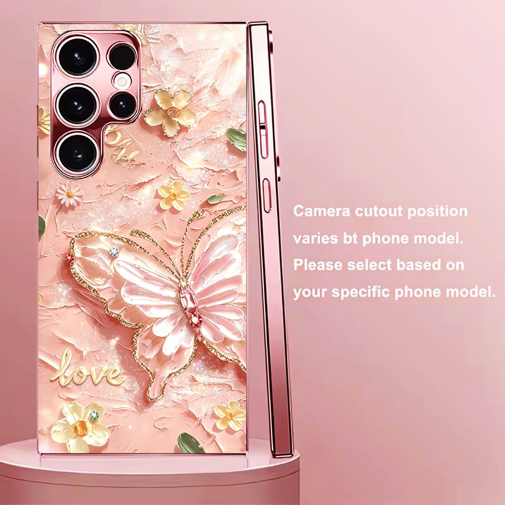 Розовый блестящий чехол-бабочк – обзор и цена Phone Cases Quad Lock